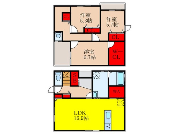 仮)茨木市耳原1丁目PJ 5号棟の物件間取画像